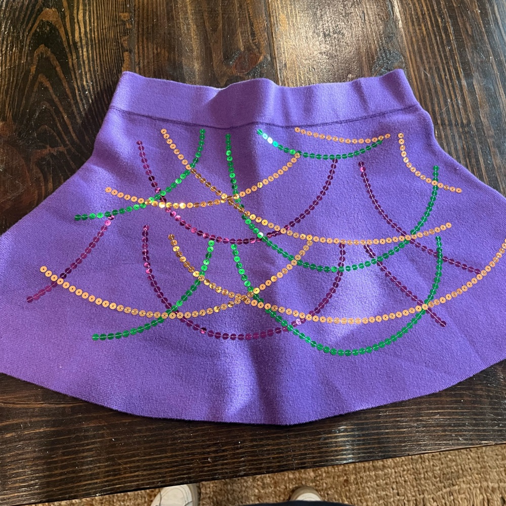 Mardi Gras Sequin Beads Embellished Women's Skirt